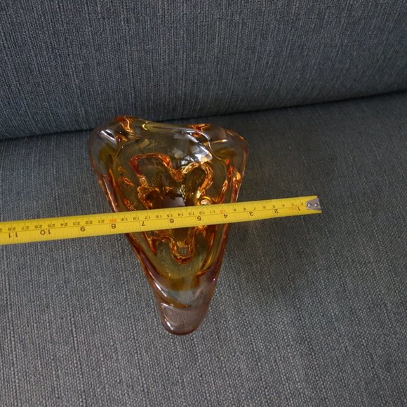 Glass Amber Color Ash Tray - Picture 9 of 11